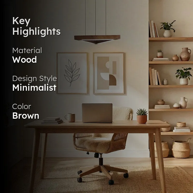 Guridon Linear LED Carved Wooden Ceiling Lamp - Brown media 2