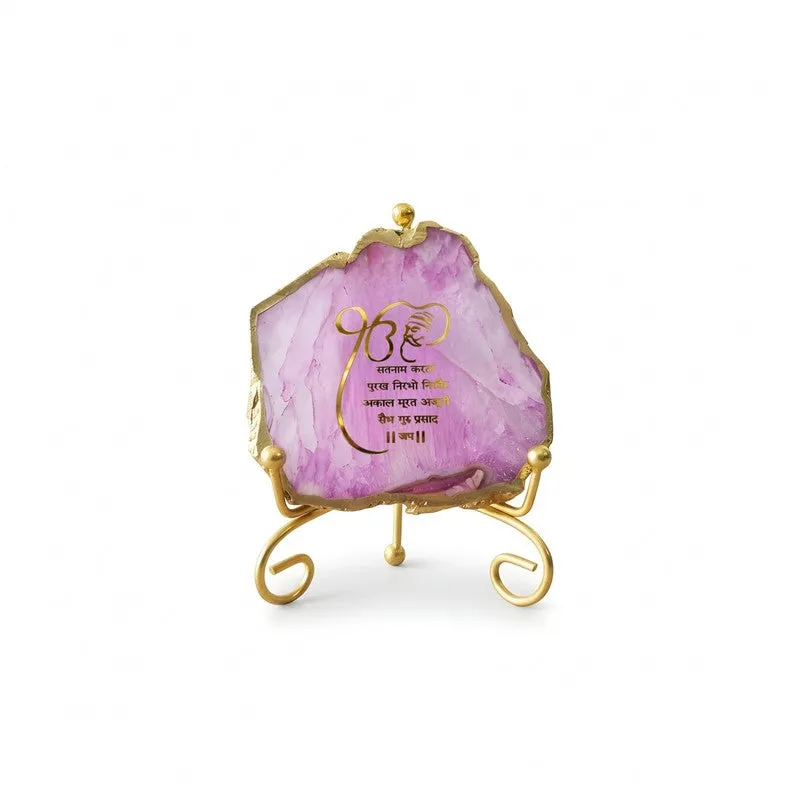 Krishna Blessing Aura Agate Showpiece With Stand - Pink media 3