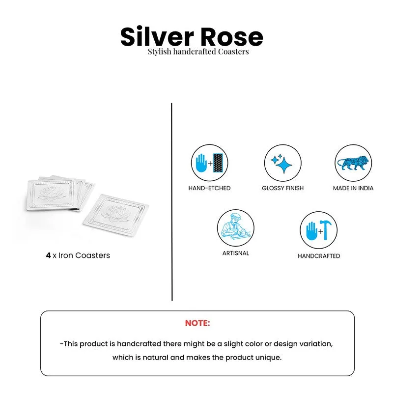 Silver Rose Coasters - Set Of Four media 6