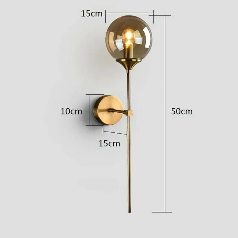 Elegant Orb Metal & Glass Wall Lamp media 6