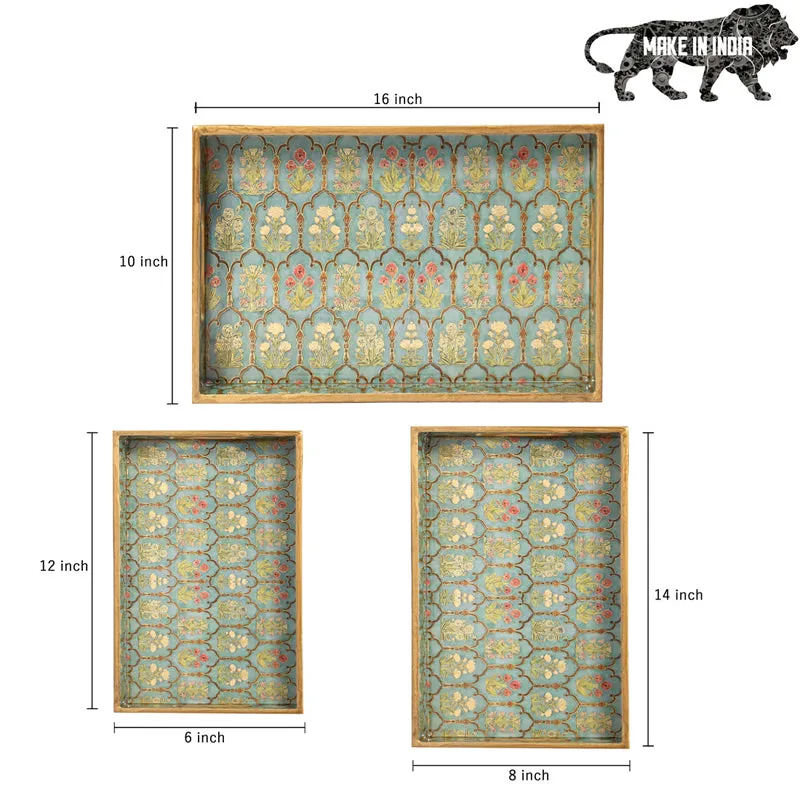 Fleur Jharokha Rectangle Serving Tray - Set Of Three media 8
