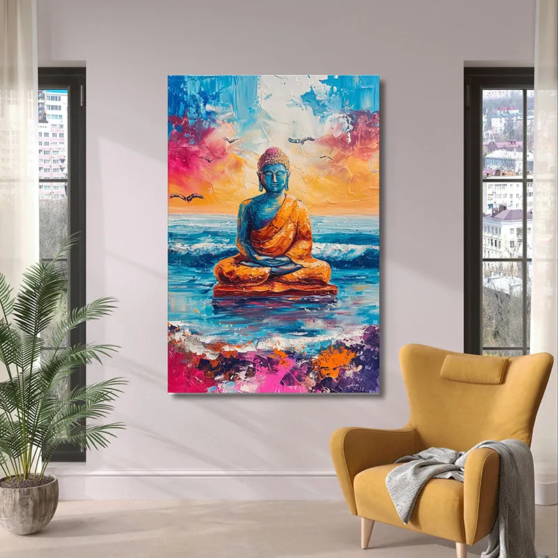 Colors Of Buddha Canvas Wall Painting media 1