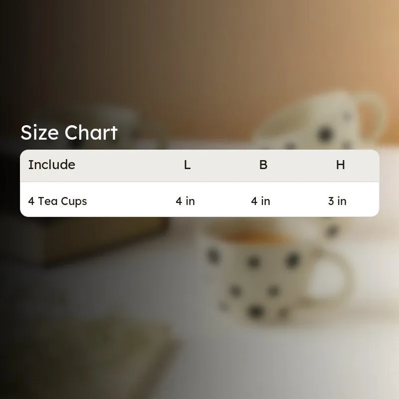Big Ceramic Tea Cup (210 mL Each) - Set of Four media 7
