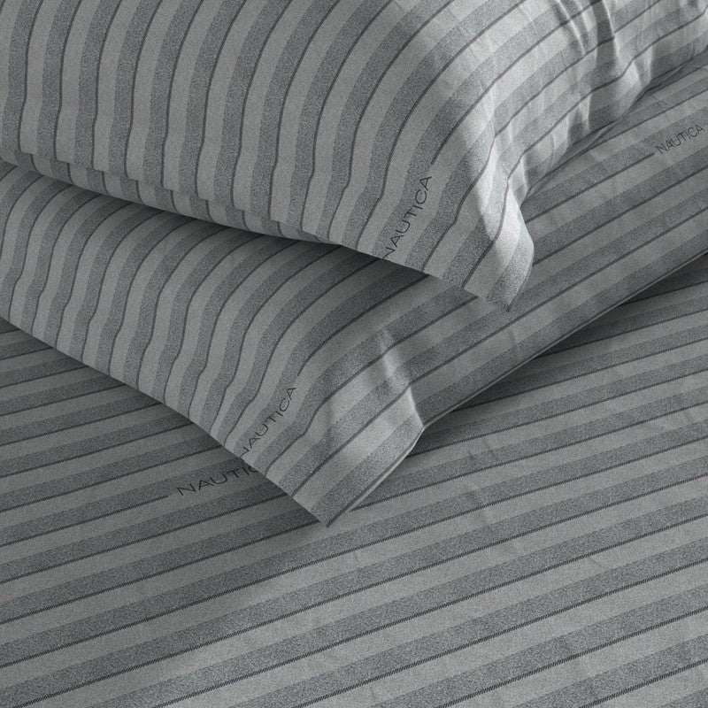 Nautica Whisper Cotton Bedsheet (Grey) - 160 TC media 5