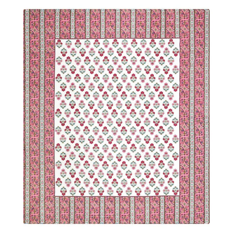 Shringar Cotton Bedsheet (Pink,Green) - 180 GSM media 5