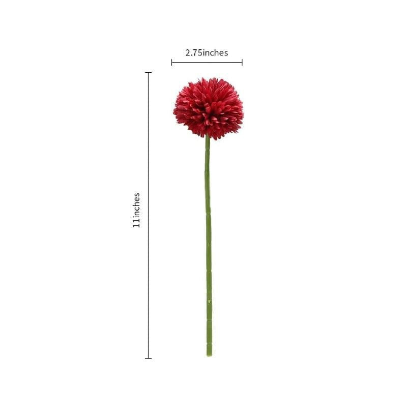 Faux Ja Dank Artificial Polyester Chrysanthemum Flower Bunch (Red) - Set Of Six media 5
