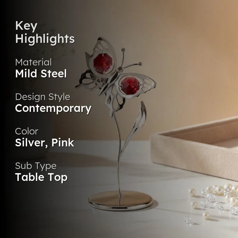 Butterfly Dream Silver Plated Mild Steel Showpiece media 2