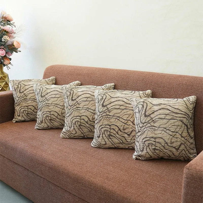 LiquidFlow Cushion Cover (Mocha) - Set Of Five media 4