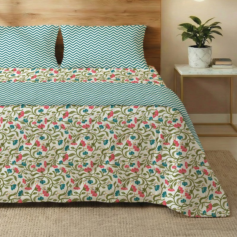 Urban Space Cozea Multicolor Glace Cotton,Microfiber Bedding Set (200 TC)  - Four Piece Set media 4