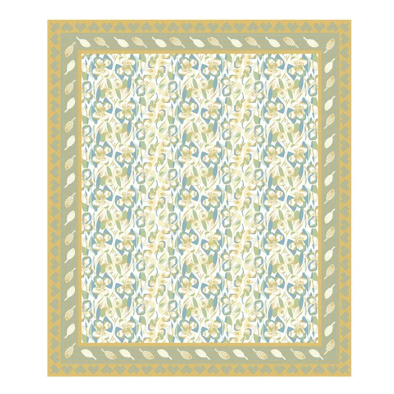Royal Style Cotton Bedsheet (Green,Yellow) - 120 TC media 4