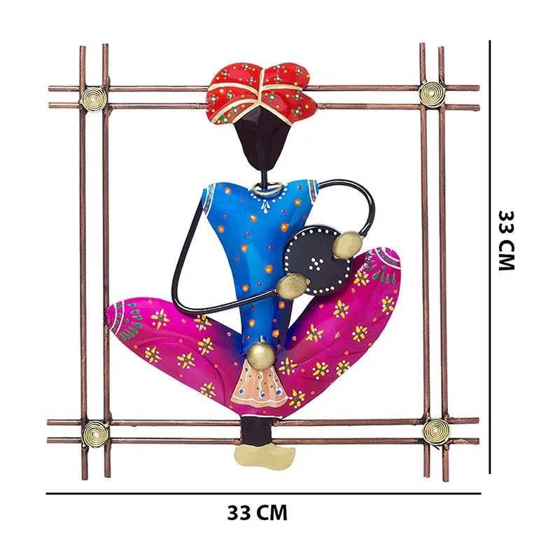Folk Musician Iron Wall Accent - Blue,Purple media 7