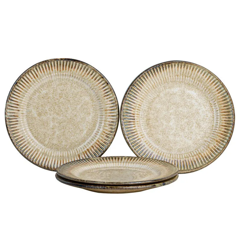 Mintora Beige Ceramic Dinner Plate - Set Of Four media 3