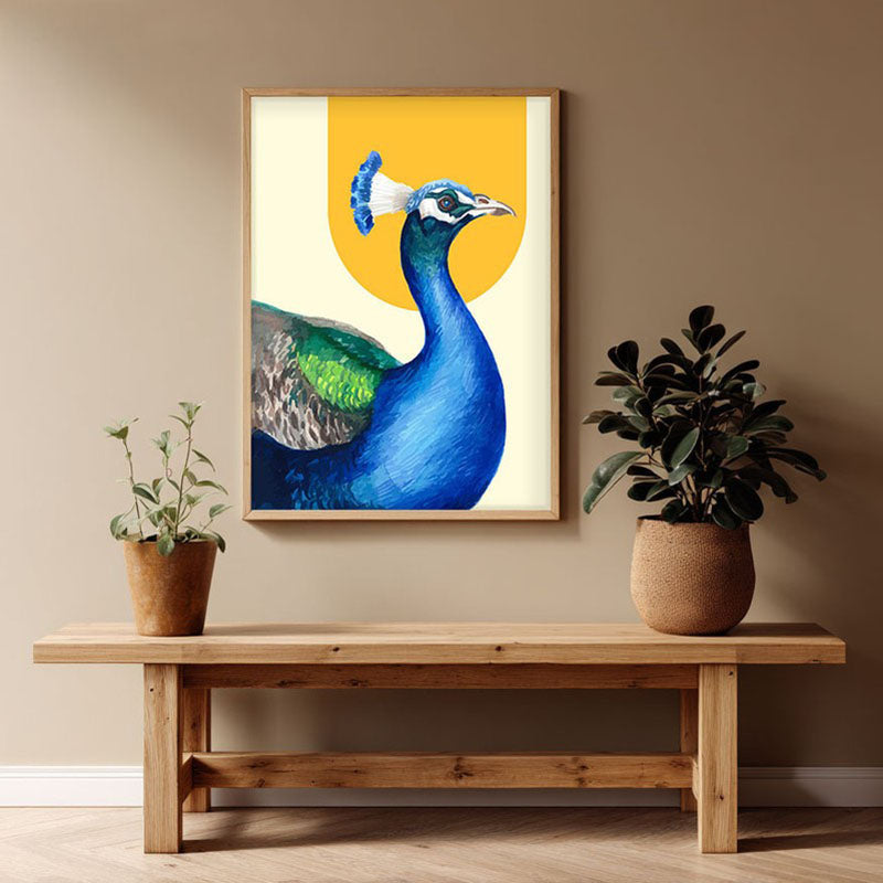 Mayura Halo Archival Paper Wall Art - Natural Brown Frame