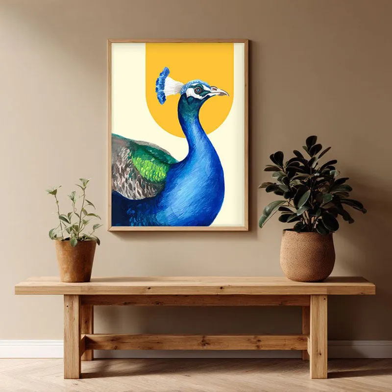 Mayura Halo Archival Paper Wall Art - Natural Brown Frame media 1