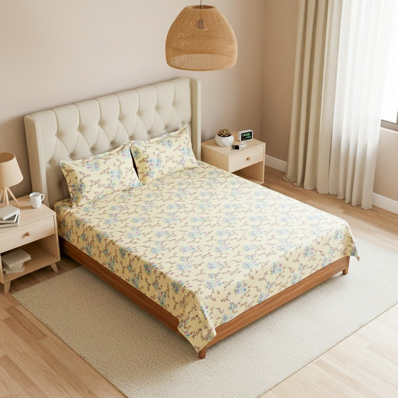 Briseis Floral Cotton Bedsheet - 120 TC