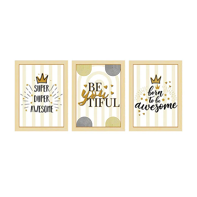 Born To Awesome Striped Wall Art - Set Of Three media 3