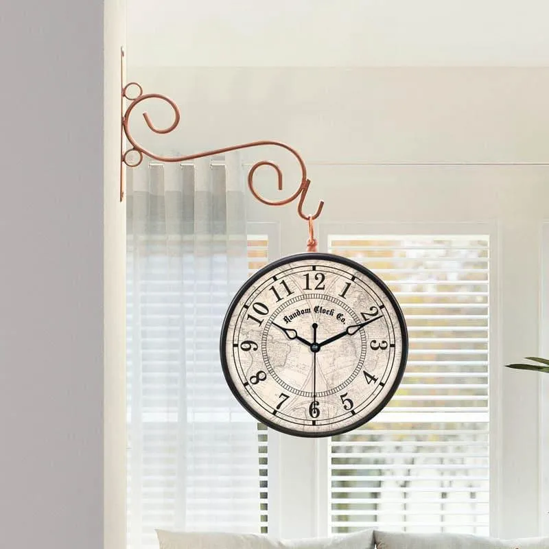 Huntley Double Sided Vintage Station Clock media 1