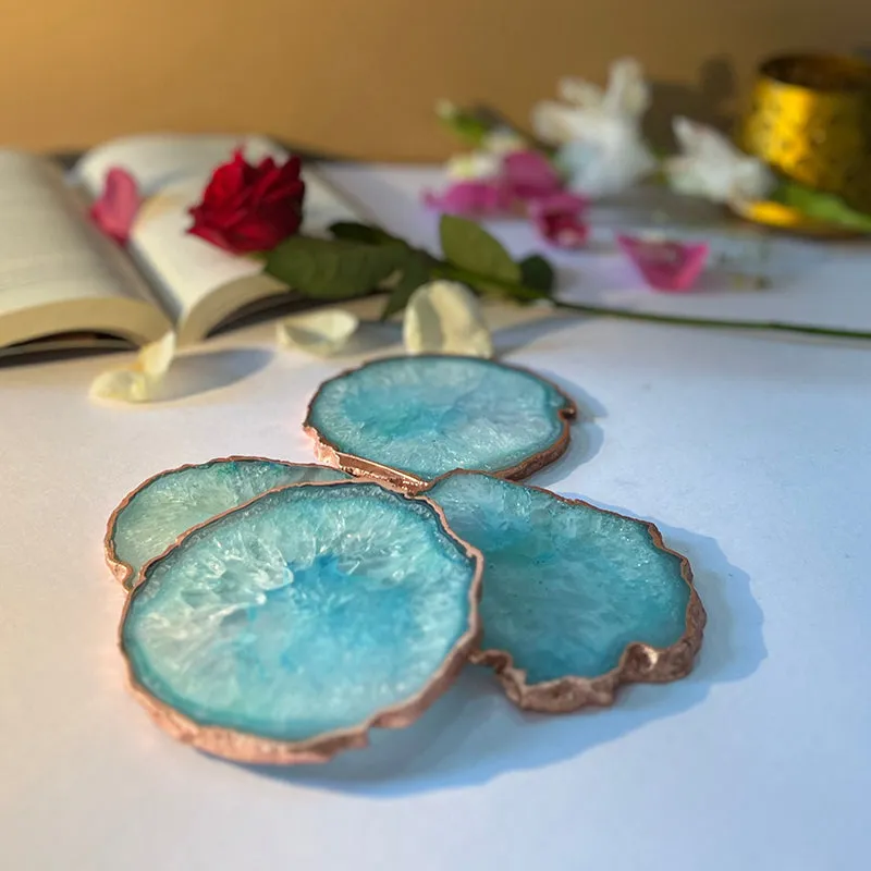 Verve Luxe Agate Coaster (Turquoise) - Set Of Four media 4