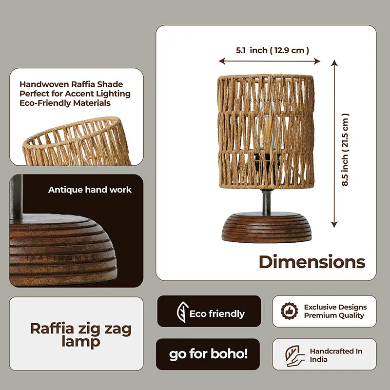 PrismaLit Rattan Mango Wood Table Lamp - Beige media 8