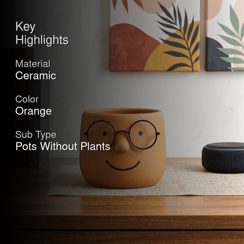Plantie Pals Ceramic Planter - Orange media 2