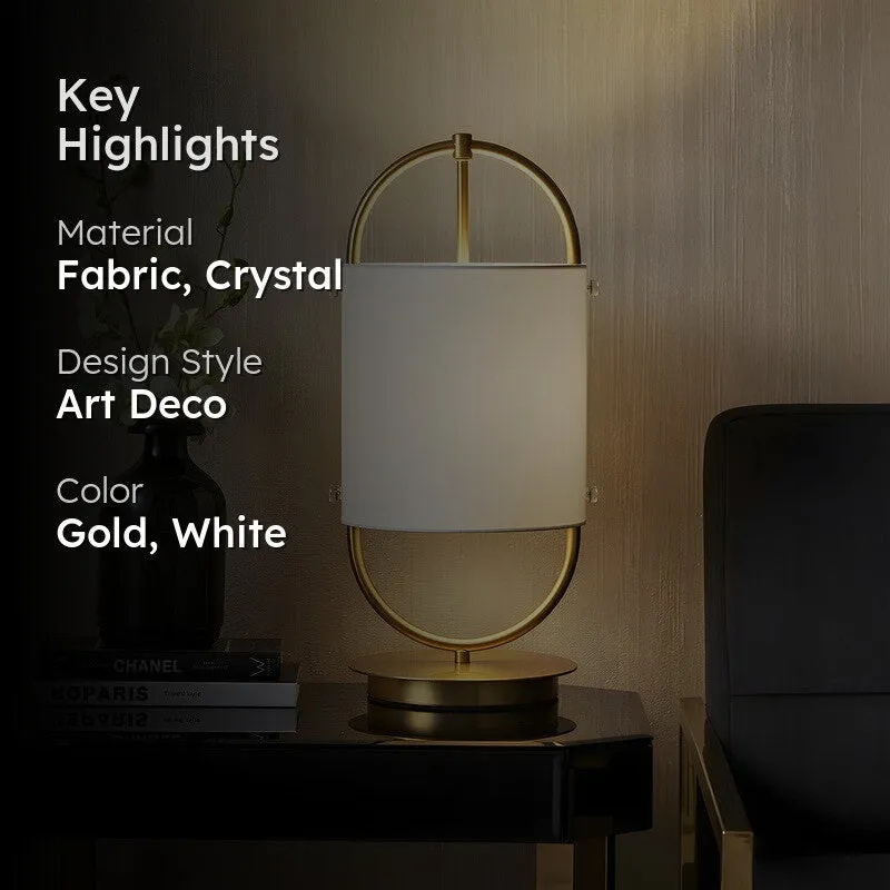 AarviDecor Preston Decorative Fabric Table Lamp - White media 2