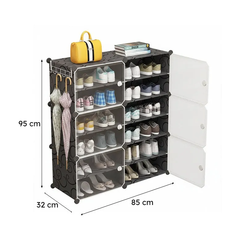 EntryEase Black Plastic & Metal Shoe Racks media 10