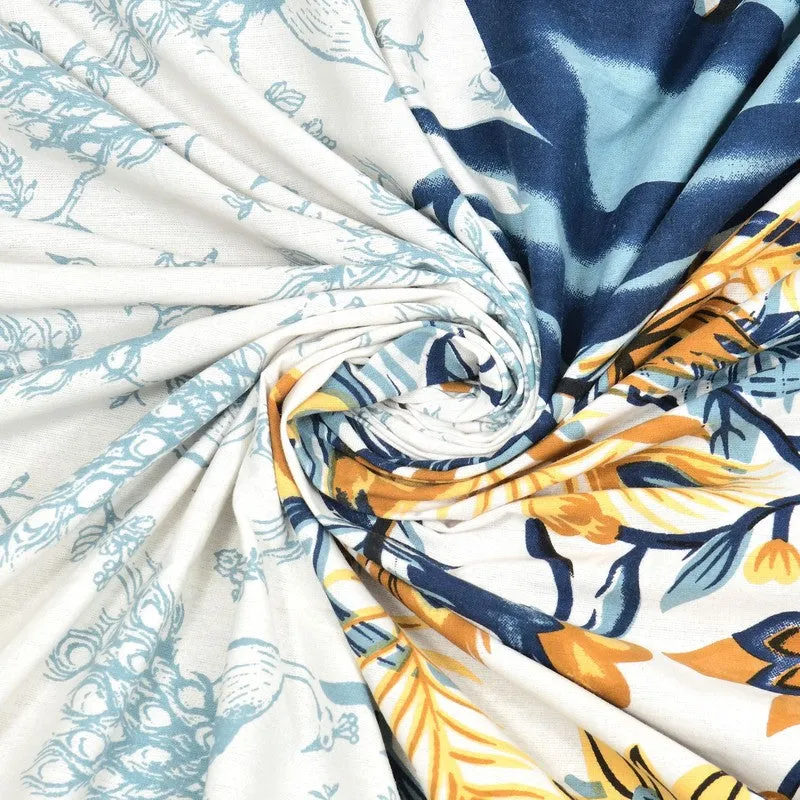 Classicra Cotton Bedsheet (Blue,Yellow,White) - 240 TC media 4