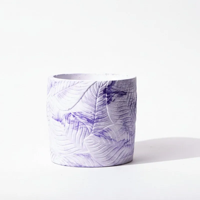 Leaf Print Planter - Purple media 3