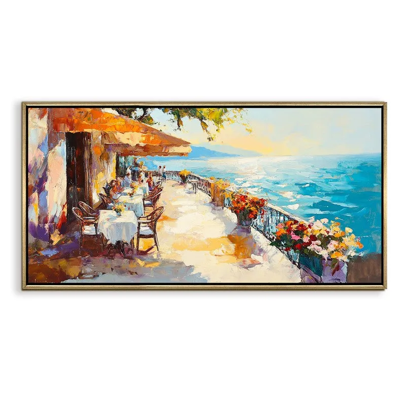Blue Serenity Canvas Wall Painting With Frame media 3