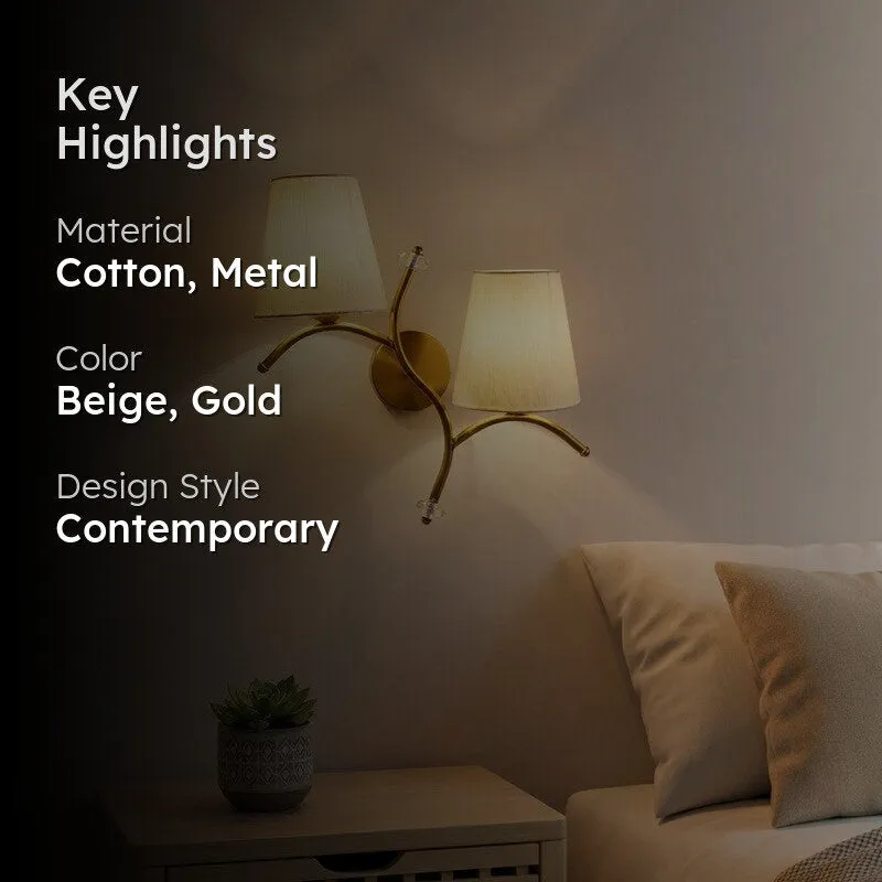 GlowStem Twin Cotton Wall Lamp - Beige media 2