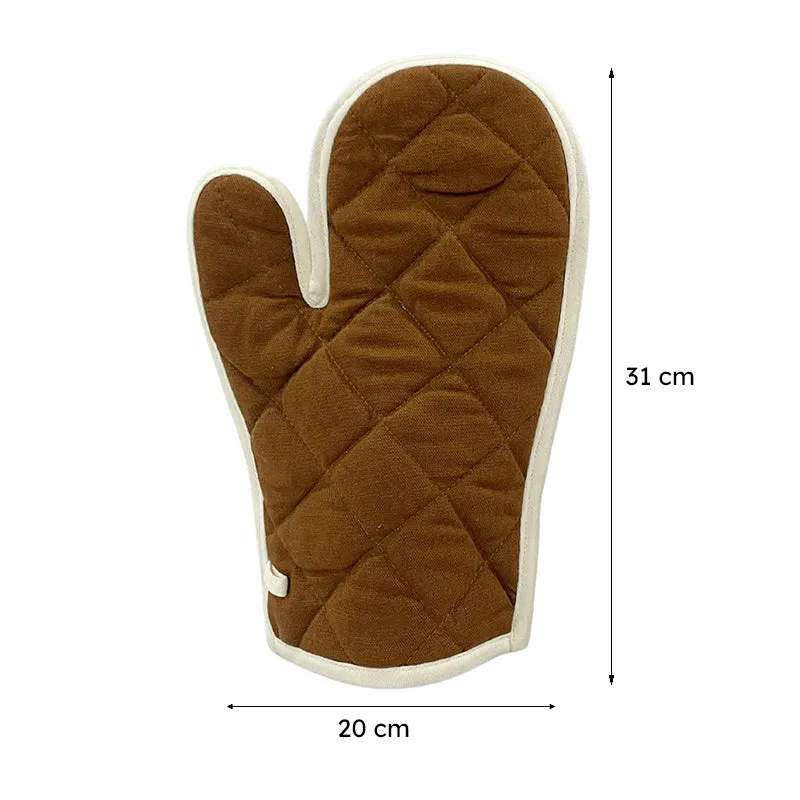 Swayam Teplo Kitchen Gloves (Brown & Yellow) - Set Of Two media 7
