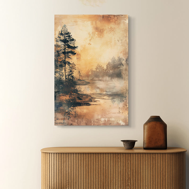 Misty Landscape Canas Wall Painting