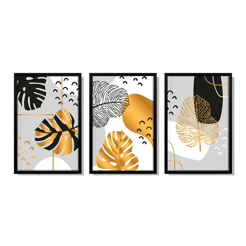 Monstera Aurum Wall Art With Frame - Set Of Three media 3