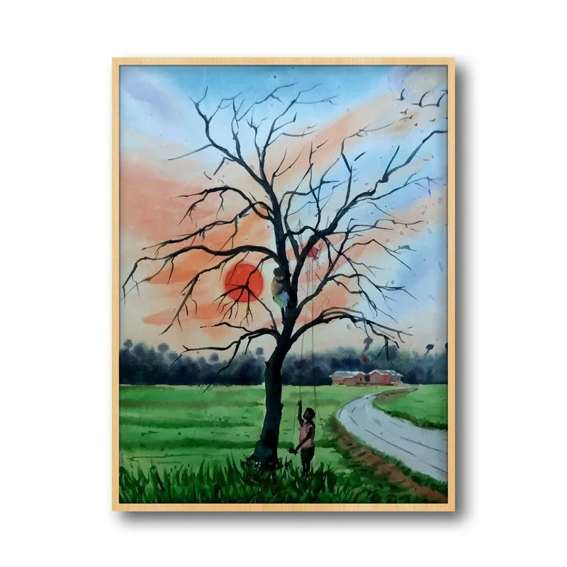 Country Roads Archival Paper Wall Art - Natural Brown Frame media 5