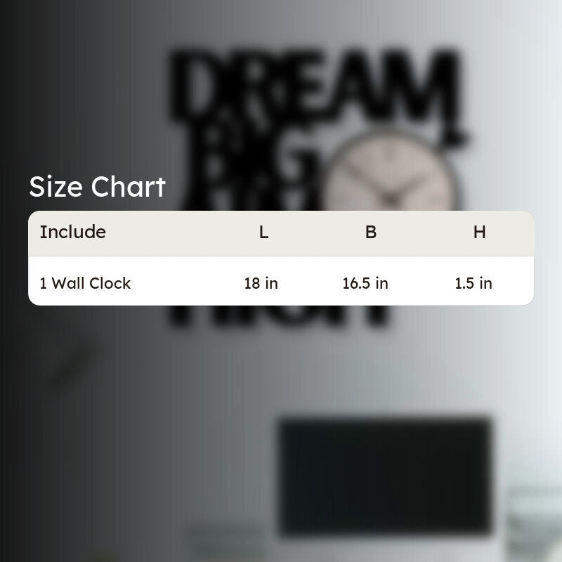 Dream Big Steel Analog Wall Clock - Black media 6