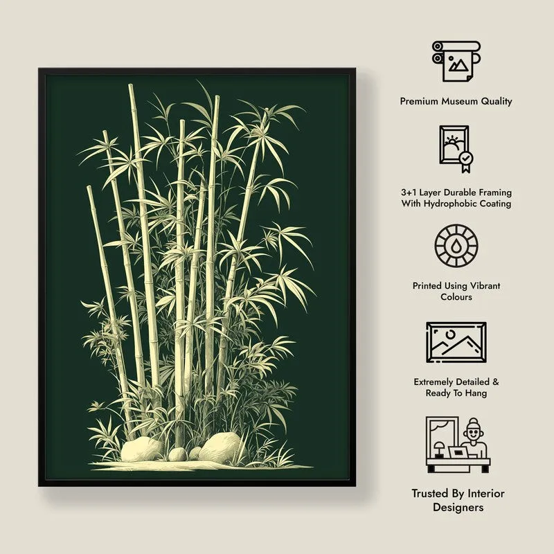 Bamboo Noir Botanical Archival Paper Wall Art With Frame media 8
