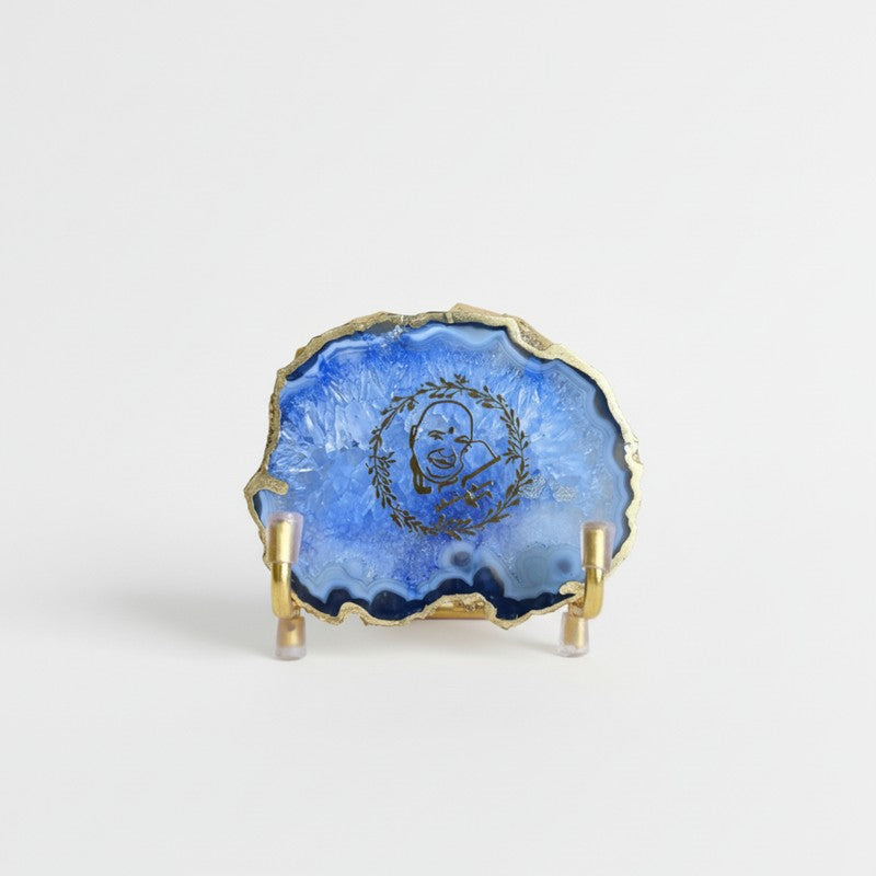 Sacred Guruji Handcrafted Agate Religious Accent - Blue media 4