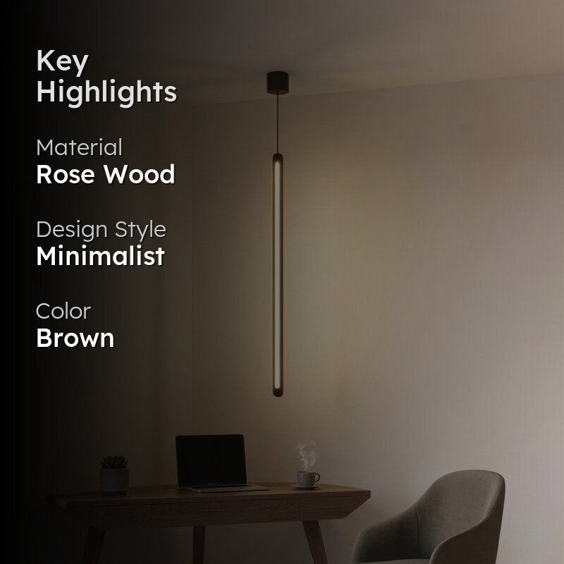 Slim Line Ambient Rose Wood LED Ceiling Lamp media 2