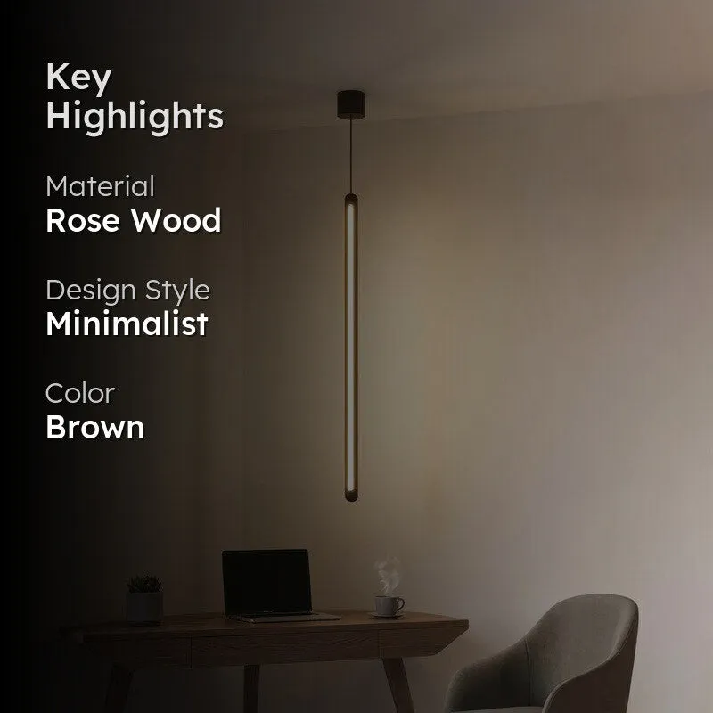 Slim Line Ambient Rose Wood LED Ceiling Lamp media 2