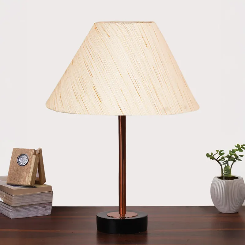 Cotin II Rodin Wooden Table Lamp - OffWhite,Copper,Black media 3
