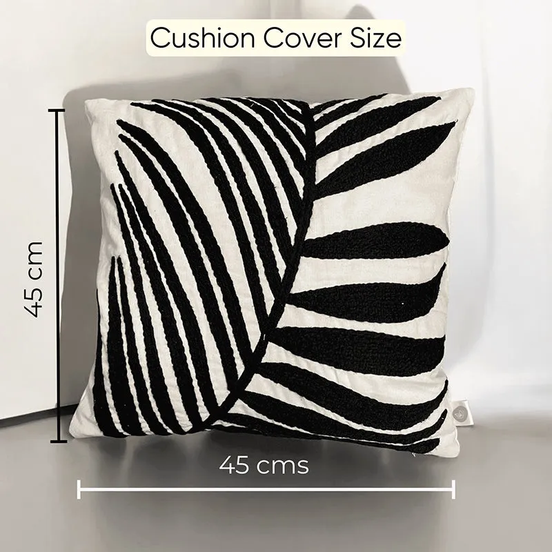 Noir Botanica Tufted Cushion Cover - Black & White media 7