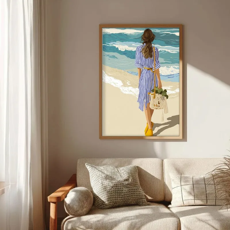 Nerise Travel Illustration Canvas Wall Painting With Brown Frame media 7