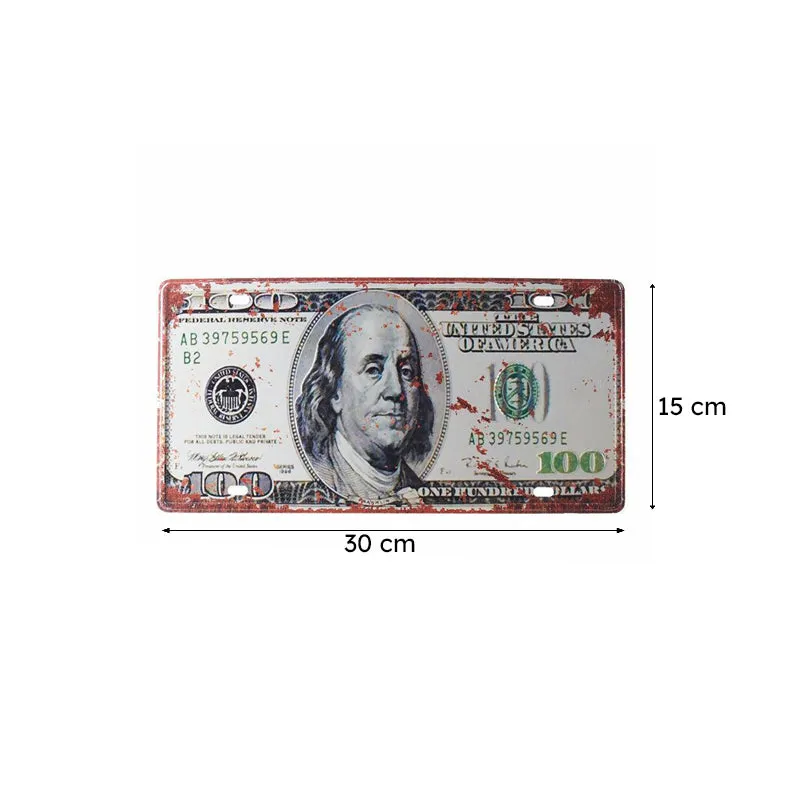 Hundred Dollars Retro Metal Wall Accent media 8