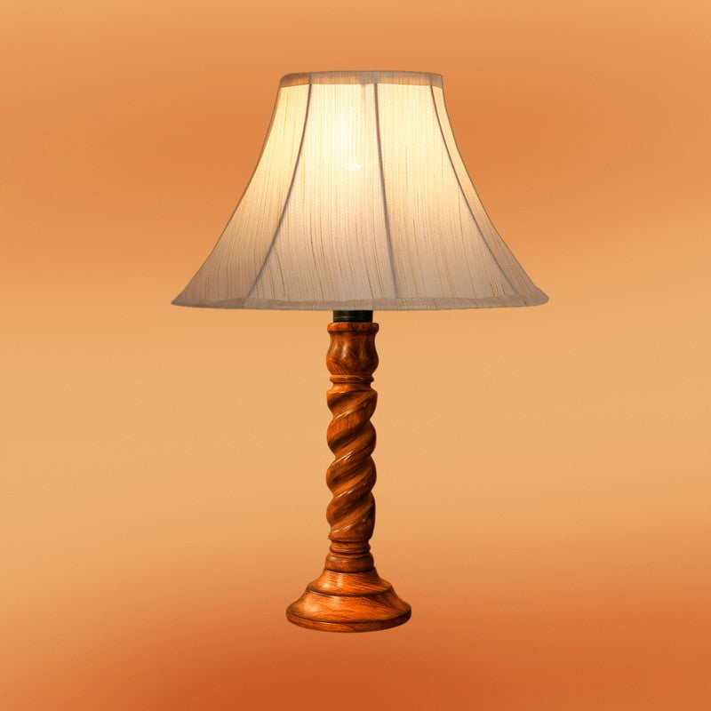 Elvane Zerin Wooden Table Lamp - OffWhite media 6