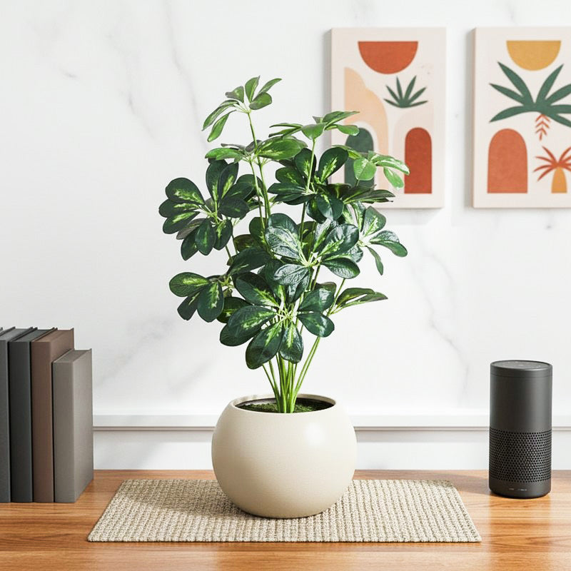 LeafMuse Schefflera Artificial Plant Without Pot - 2.3 Feet