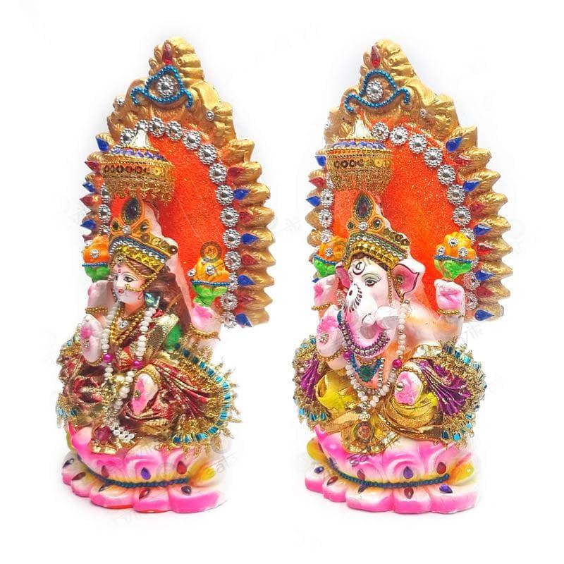 Traditional Lakshmi Ganesh Idol Set media 3