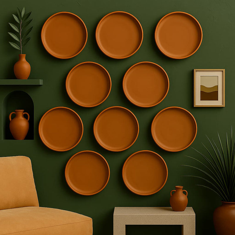 Terrya Handcrafted Terracotta Wall Plate - Set Of Ten media 6
