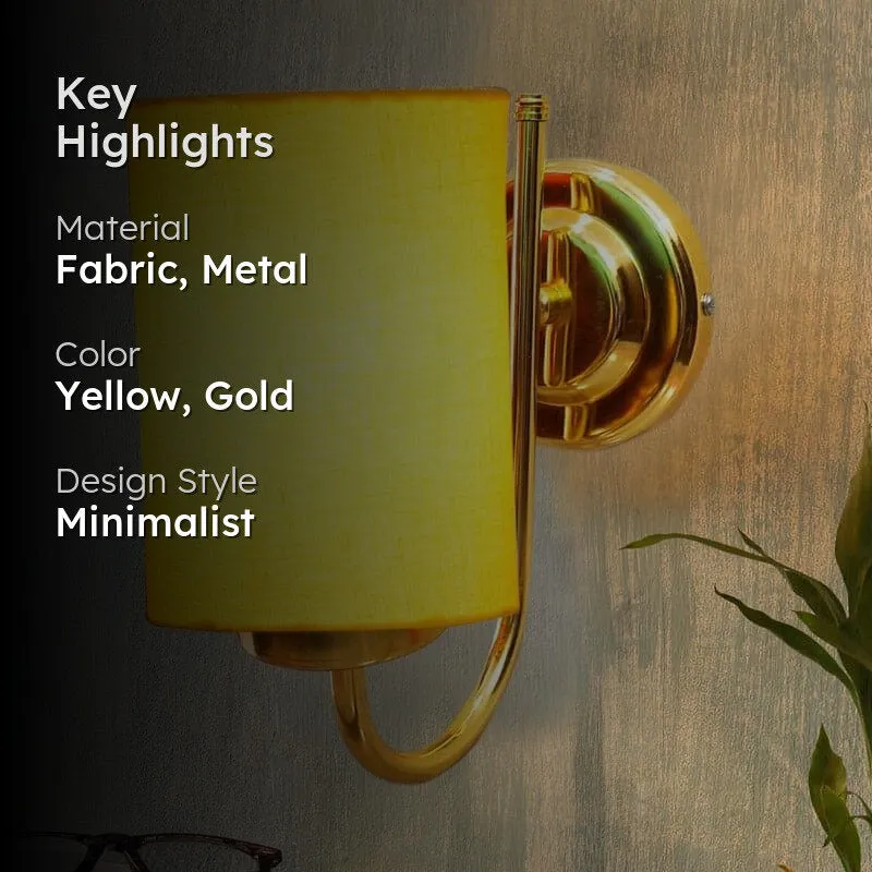 Galora Hepa Fabric & Metal Wall Lamp - Yellow media 2