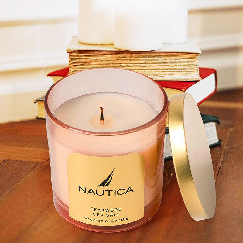 Nautica Mystic Dawn Scented Jar Candle - Teakwood, Sea Salt media 3