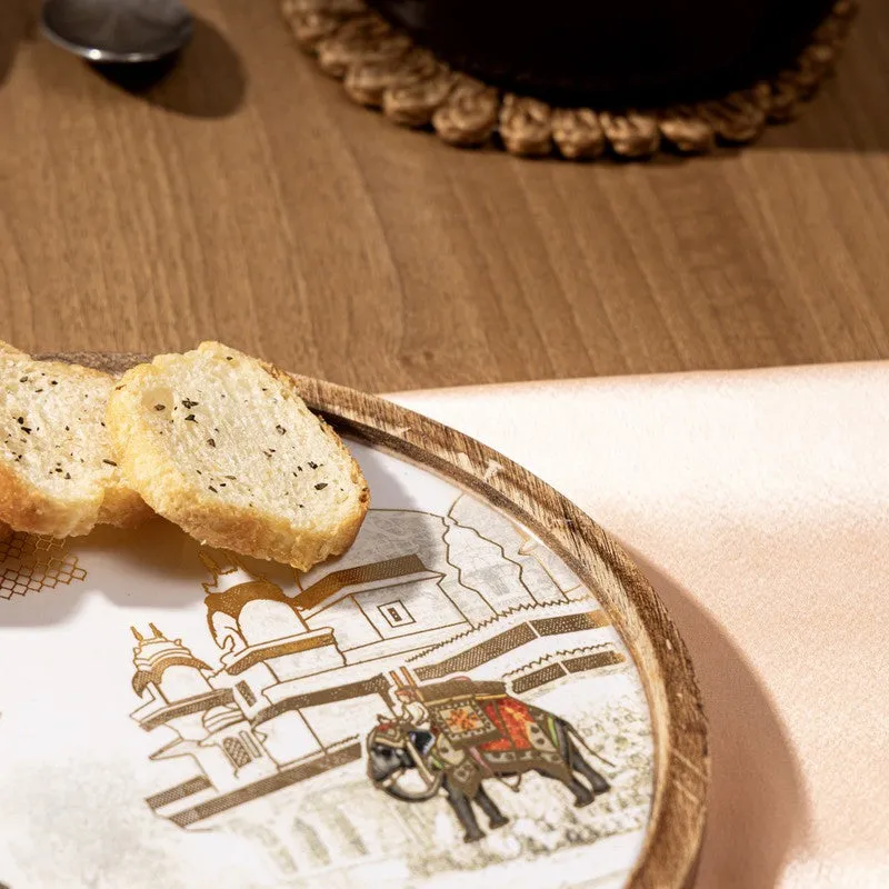 TimberBloom Mughal MDF Platter - White media 5